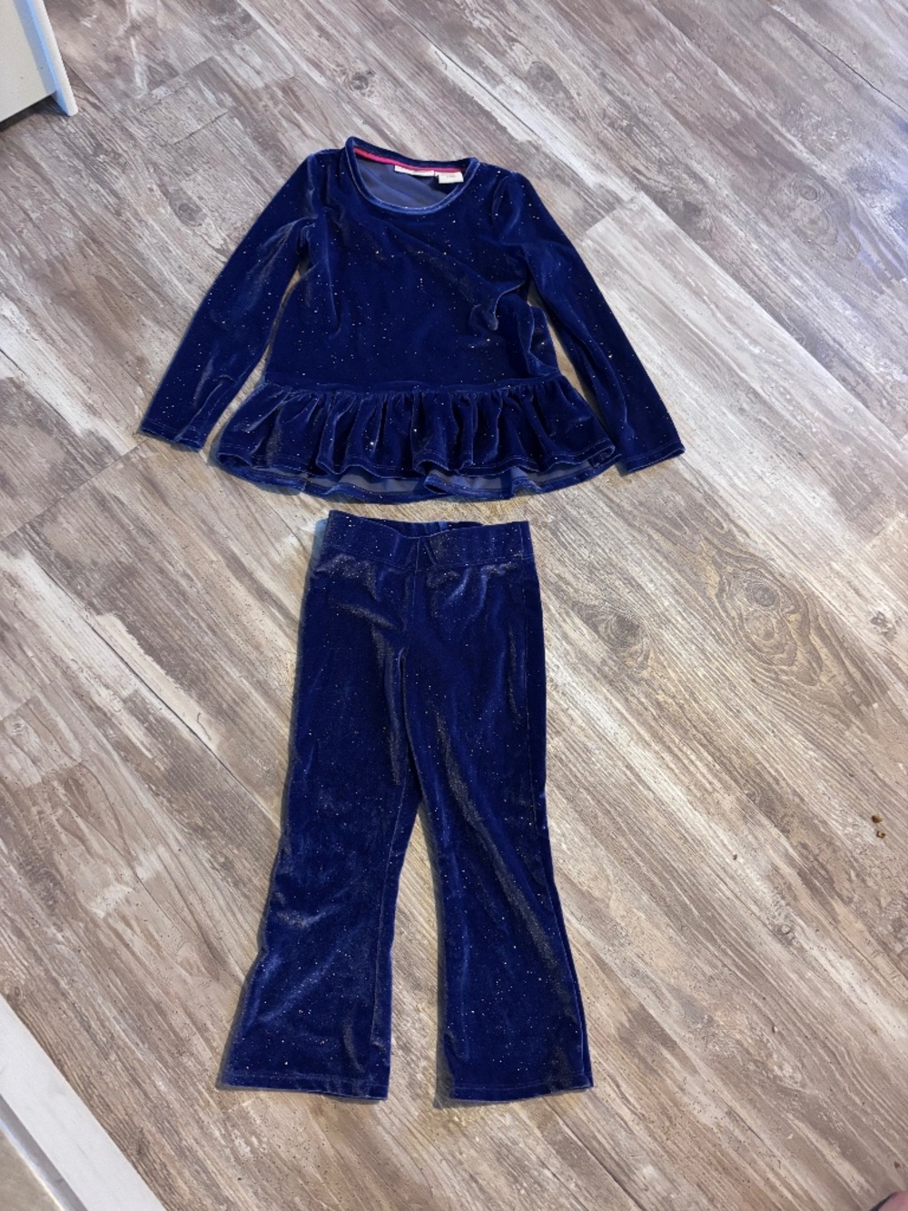 CYNTHIA ROWLEY GIRLS BLUE SPARKLE OUTFIT SIZE XS 4